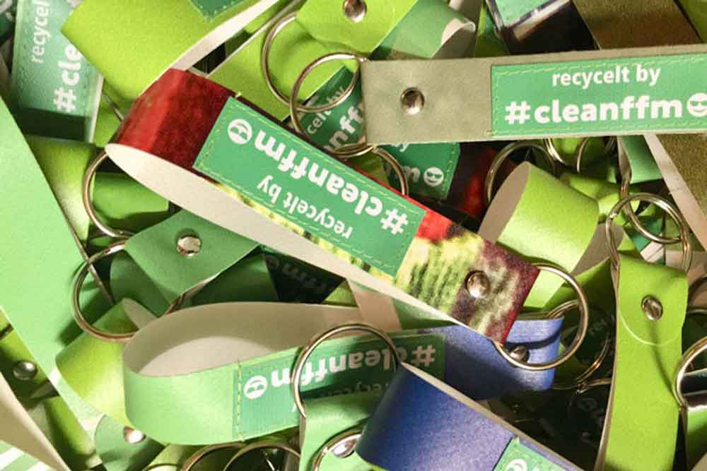 RECICLAGE - Upcycling - Banner & Plane - clean ffm - Schlüsselschlaufen