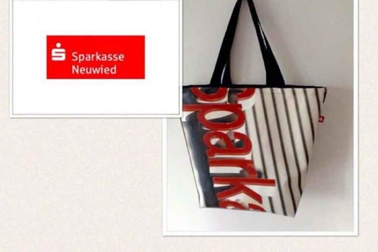 RECICLAGE - Upcycling - Banner & Plane - Sparkasse Neuwied - shopper
