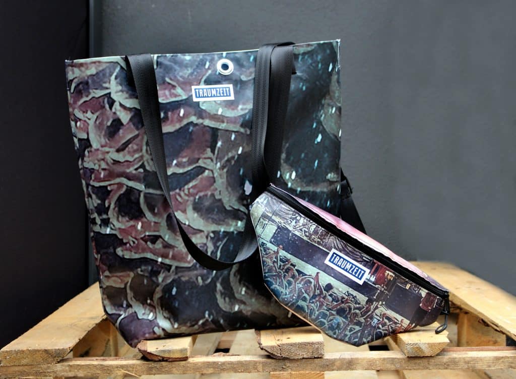 Upcycling Produkte, wie Hip Bag und Shopper